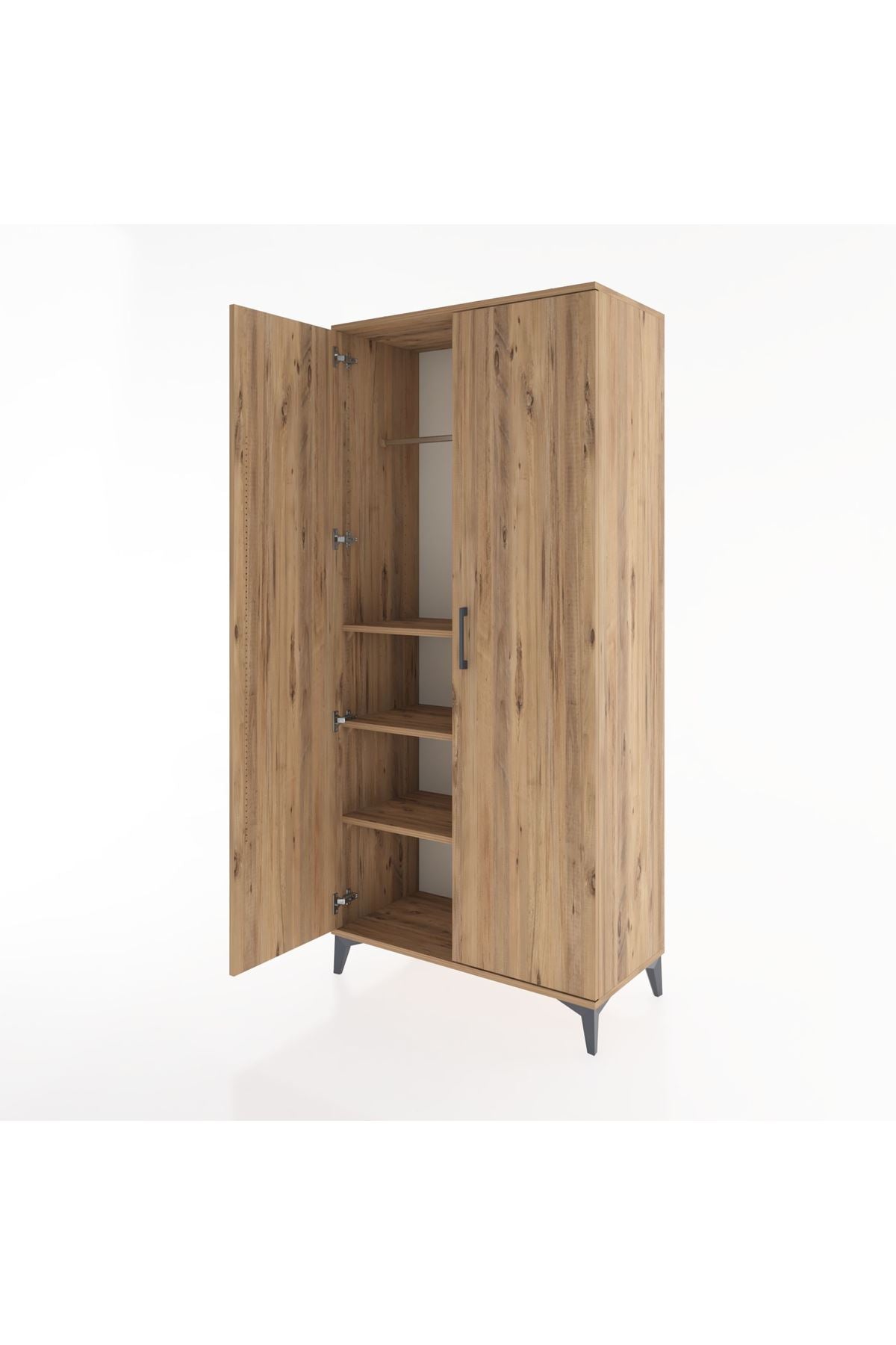 Hyperion Dolap 3 Raflı 2 Kapaklı Tek Askılı 88x44x195 - S60M080V9B