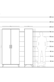Hyperion Dolap 5 Raflı 2 Kapaklı 88x44x195 - S60M081V8B