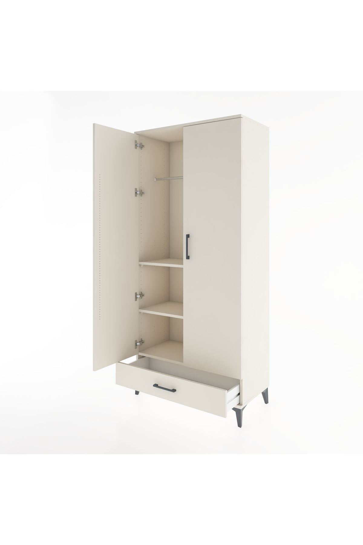 Hyperion Dolap 3 Raflı Tek Çekmeceli Tek Askılı 88x44x195 - S60M082V1B