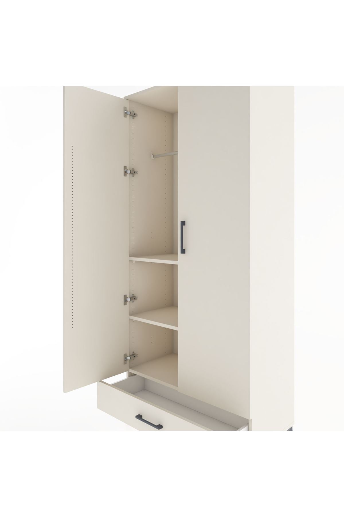Hyperion Dolap 3 Raflı Tek Çekmeceli Tek Askılı 88x44x195 - S60M082V1B