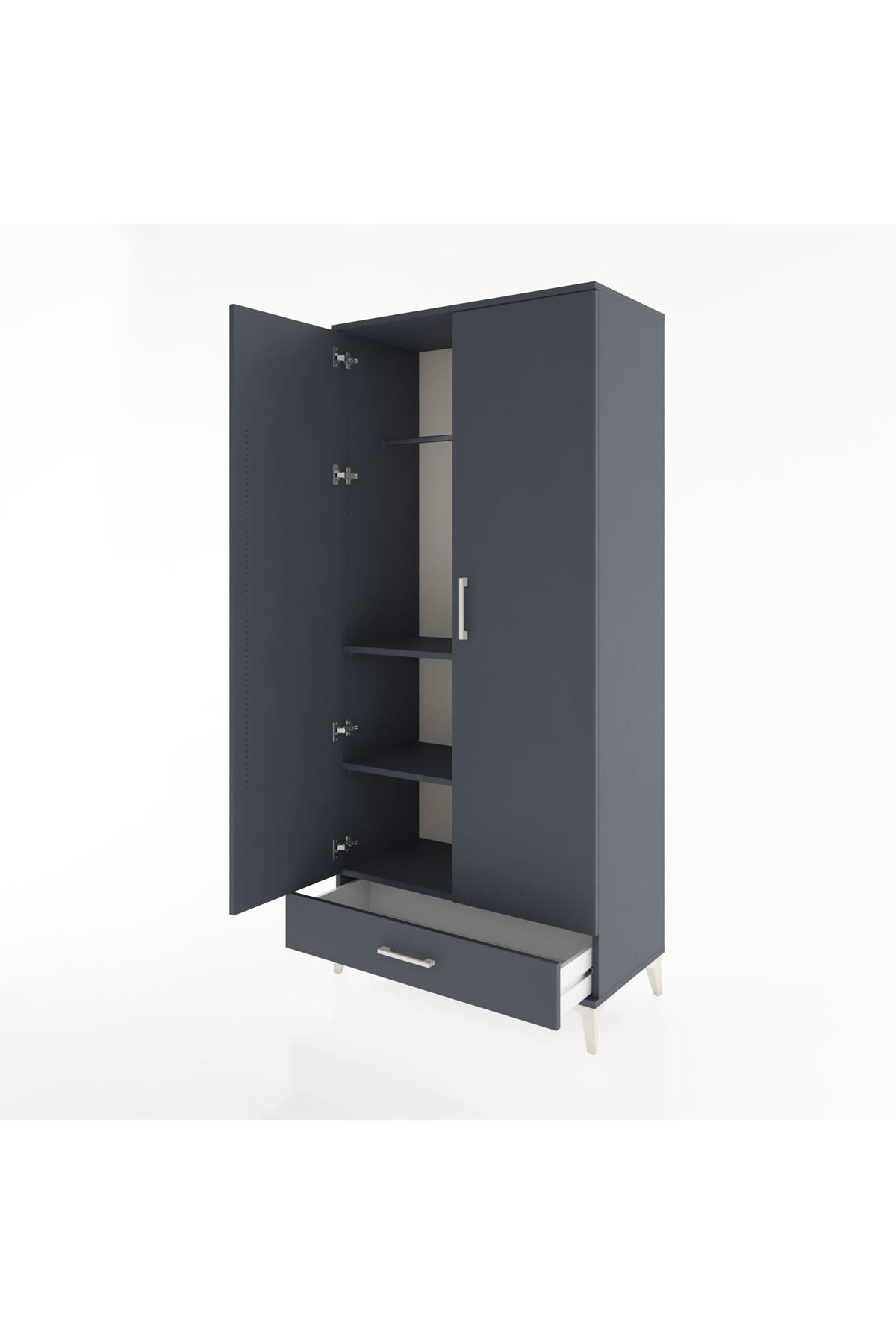 Hyperion Dolap 3 Raflı Tek Çekmeceli Tek Askılı 88x44x195 - S60M082V5B