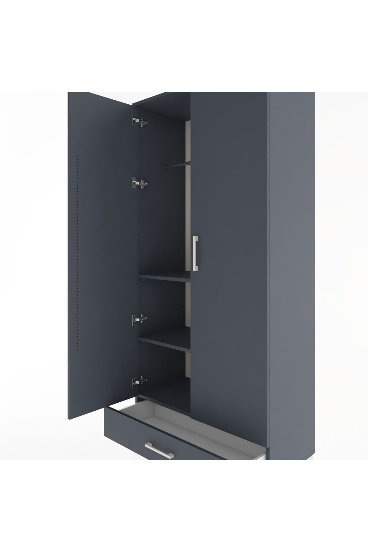 Hyperion Dolap 3 Raflı Tek Çekmeceli Tek Askılı 88x44x195 - S60M082V5B