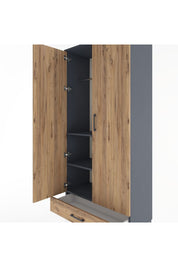 Hyperion Dolap 3 Raflı Tek Çekmeceli Tek Askılı 88x44x195 - S60M082V6B