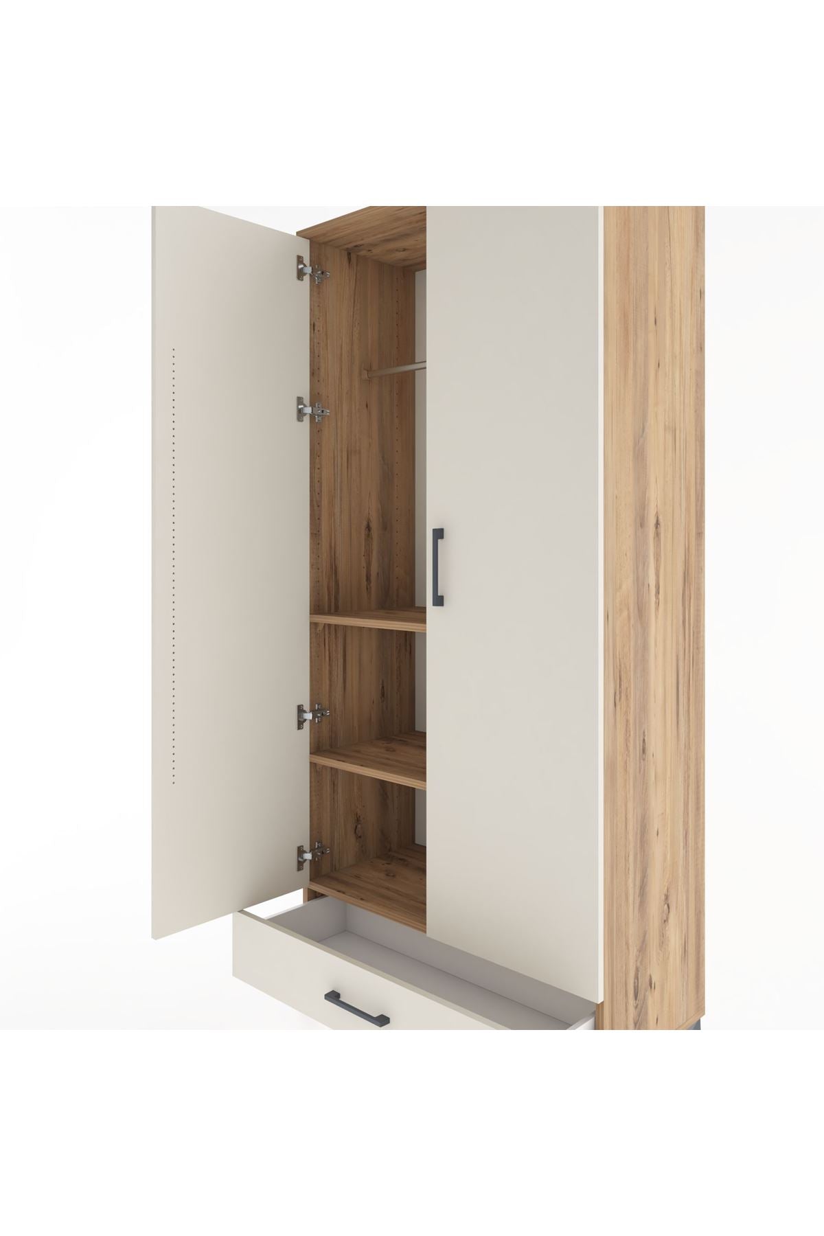 Hyperion Dolap 3 Raflı Tek Çekmeceli Tek Askılı 88x44x195 - S60M082V7B