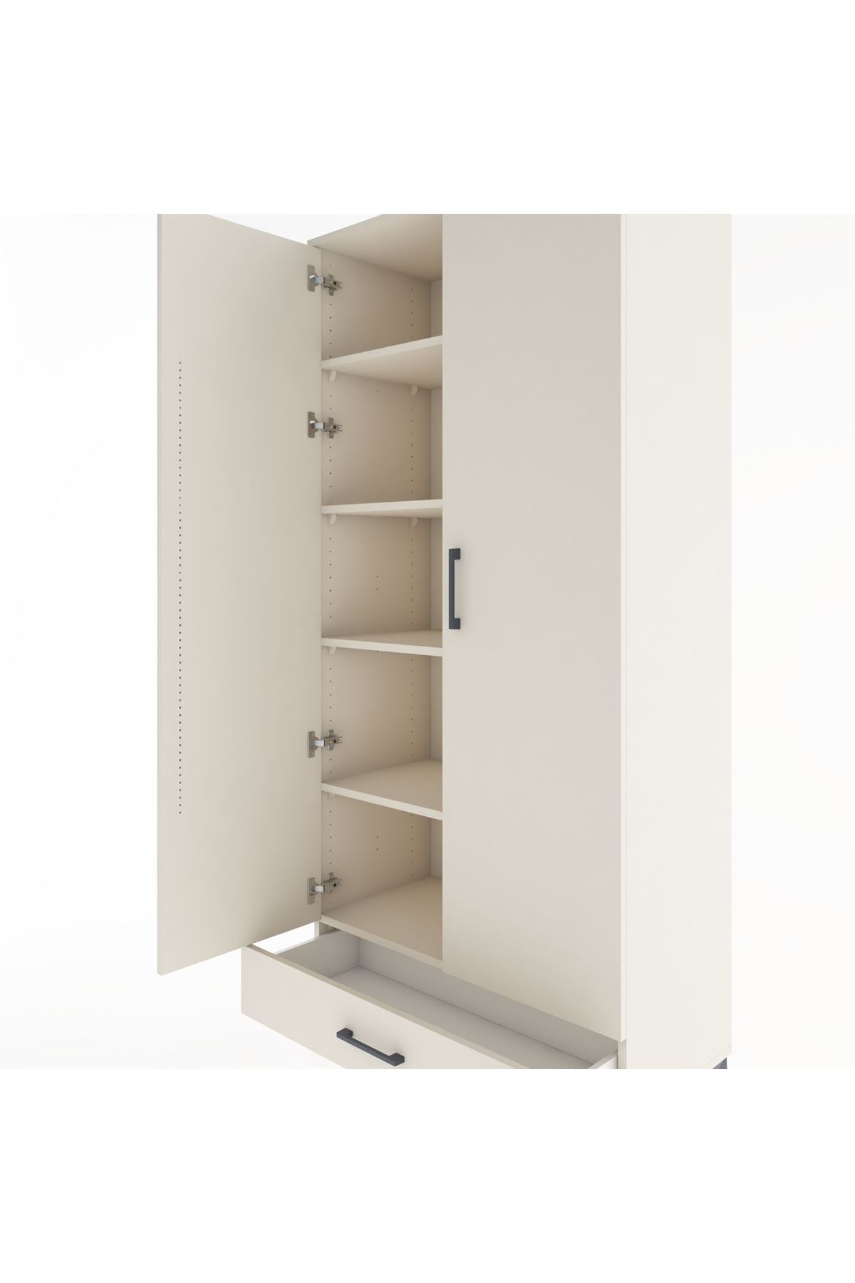 Hyperion Dolap 5 Raflı Tek Çekmeceli 2 Kapaklı 88x44x195 - S60M083V1B
