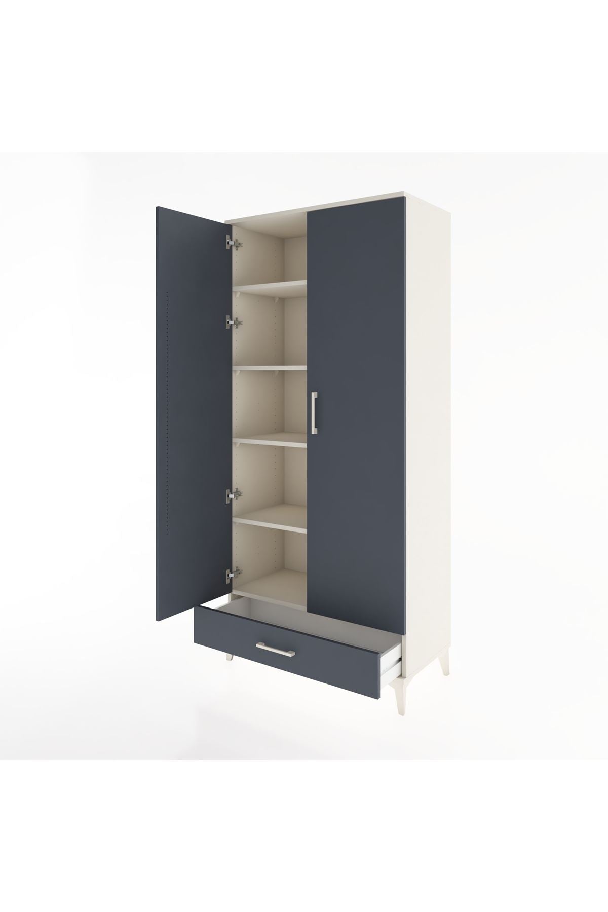 Hyperion Dolap 5 Raflı Tek Çekmeceli 2 Kapaklı 88x44x195 - S60M083V2B
