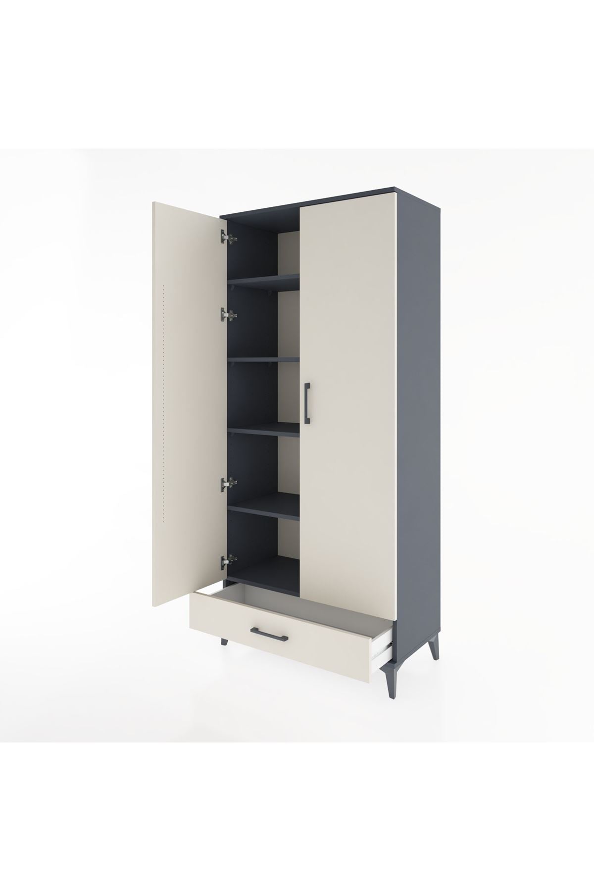 Hyperion Dolap 5 Raflı Tek Çekmeceli 2 Kapaklı 88x44x195 - S60M083V4B