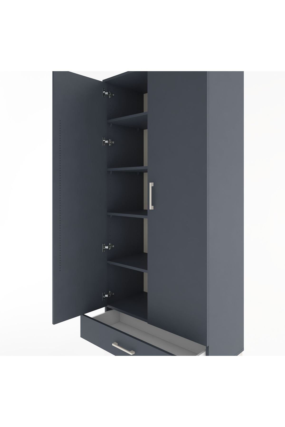 Hyperion Dolap 5 Raflı Tek Çekmeceli 2 Kapaklı 88x44x195 - S60M083V5B