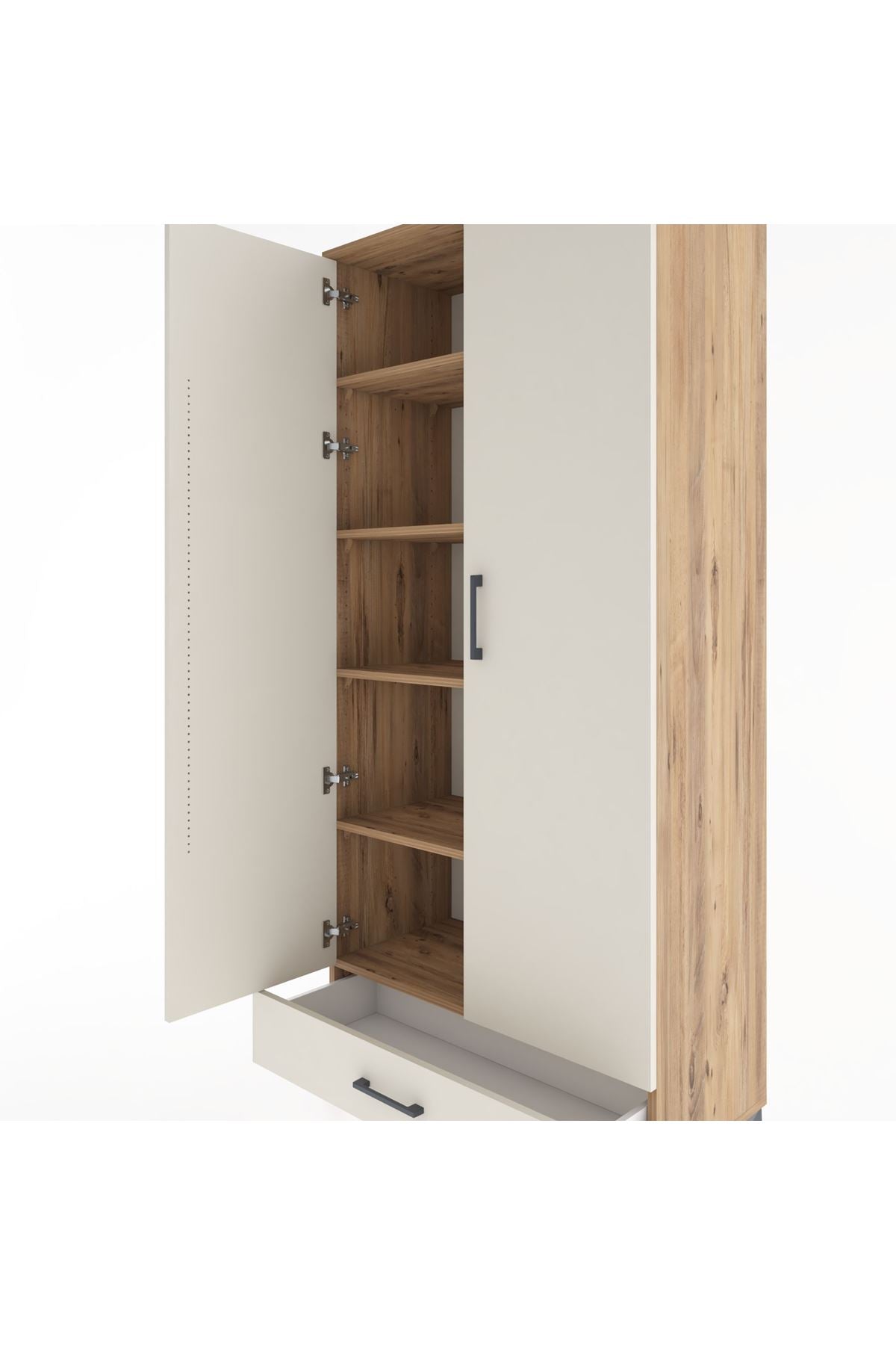 Hyperion Dolap 5 Raflı Tek Çekmeceli 2 Kapaklı 88x44x195 - S60M083V7B