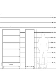 Hyperion Dolap 5 Raflı Tek Çekmeceli 88x44x195 - S60M084V5B