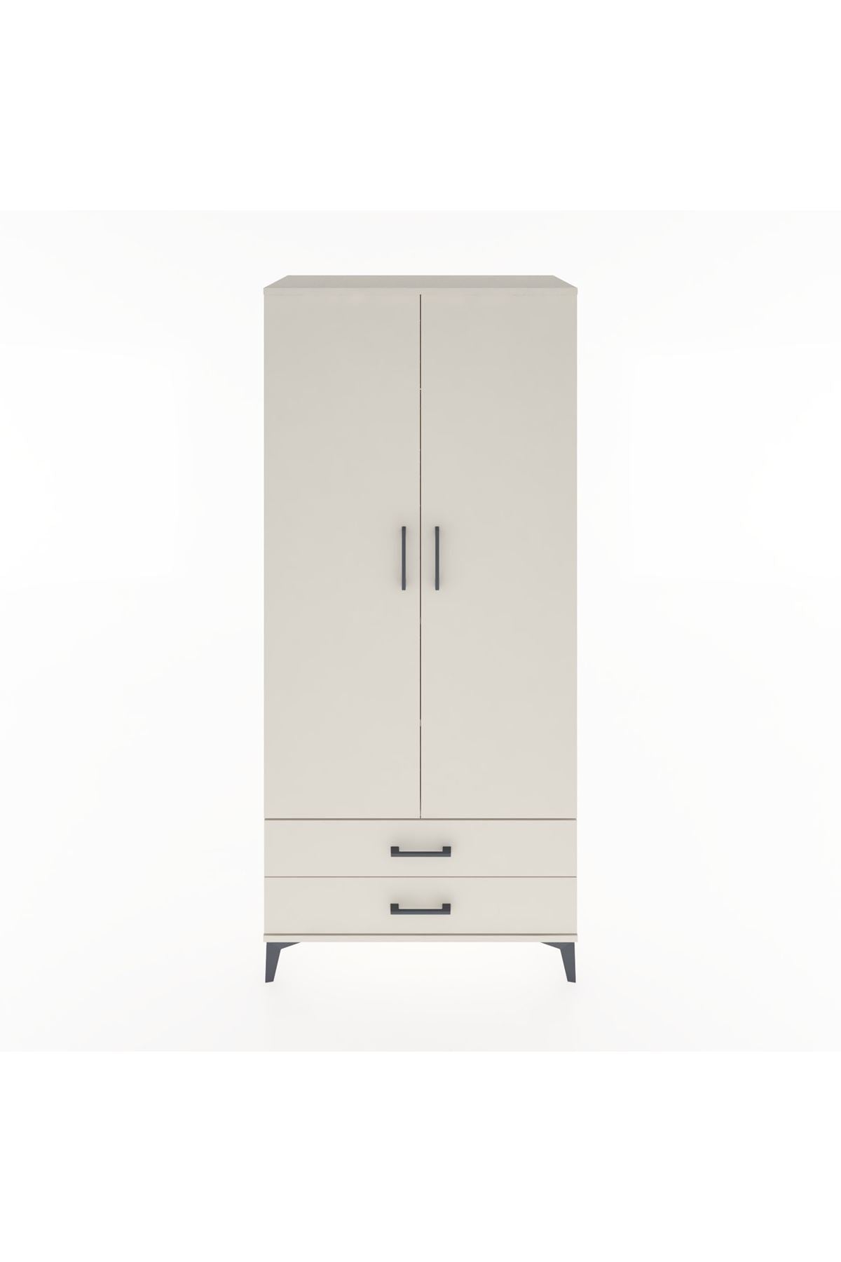 Hyperion Dolap 3 Raflı 2 Çekmeceli Tek Askılı 88x44x195 - S60M085V1B