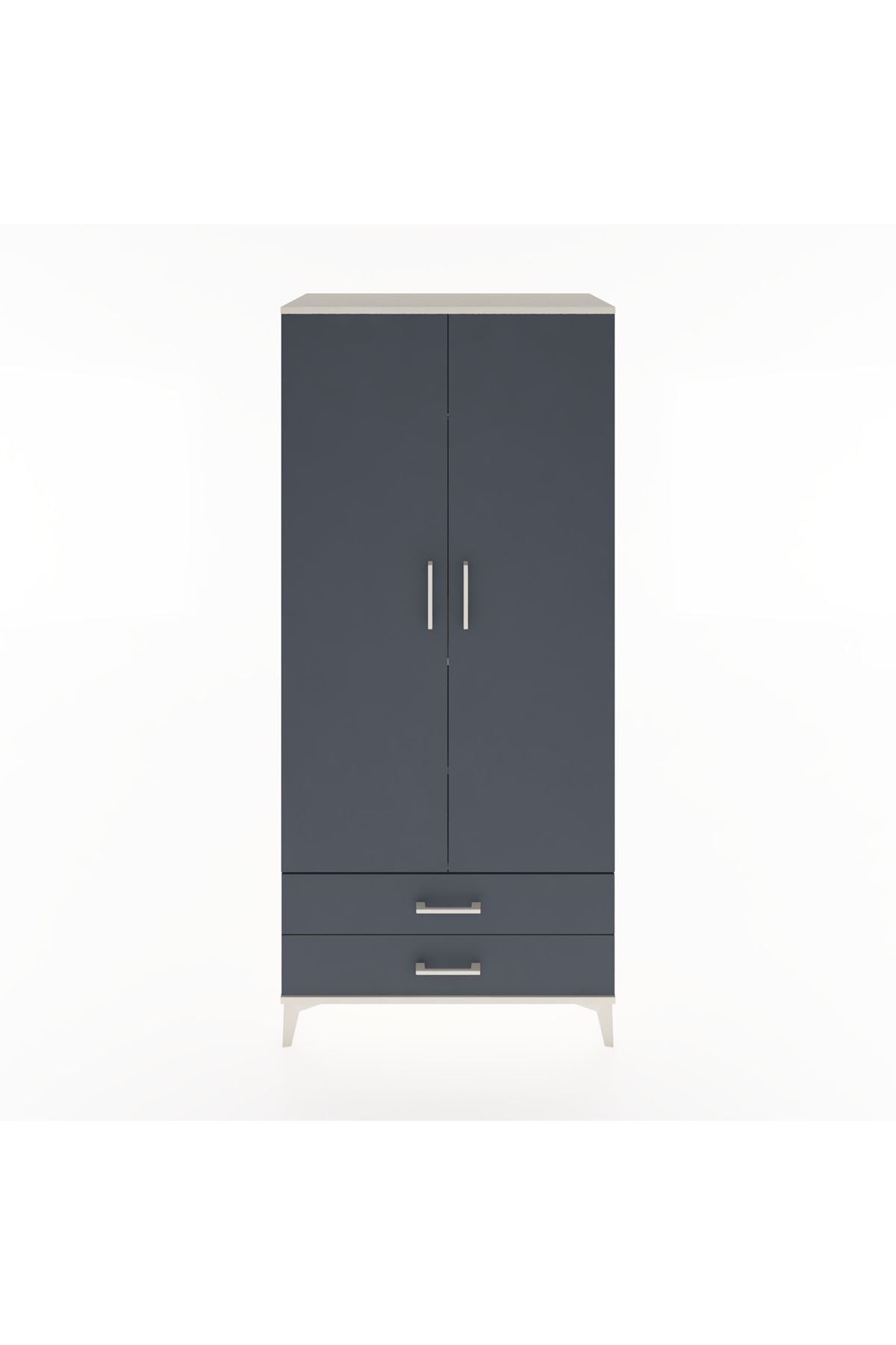 Hyperion Dolap 3 Raflı 2 Çekmeceli Tek Askılı 88x44x195 - S60M085V2B
