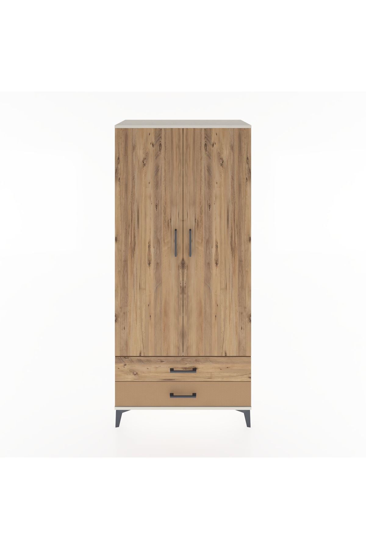 Hyperion Dolap 3 Raflı 2 Çekmeceli Tek Askılı 88x44x195 - S60M085V3B