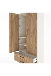 Hyperion Dolap 3 Raflı 2 Çekmeceli Tek Askılı 88x44x195 - S60M085V3B