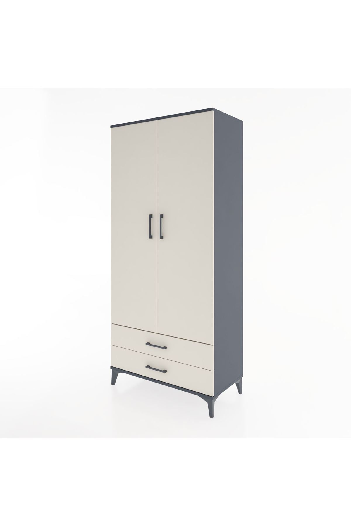 Hyperion Dolap 3 Raflı 2 Çekmeceli Tek Askılı 88x44x195 - S60M085V4B