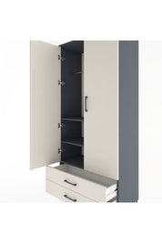 Hyperion Dolap 3 Raflı 2 Çekmeceli Tek Askılı 88x44x195 - S60M085V4B