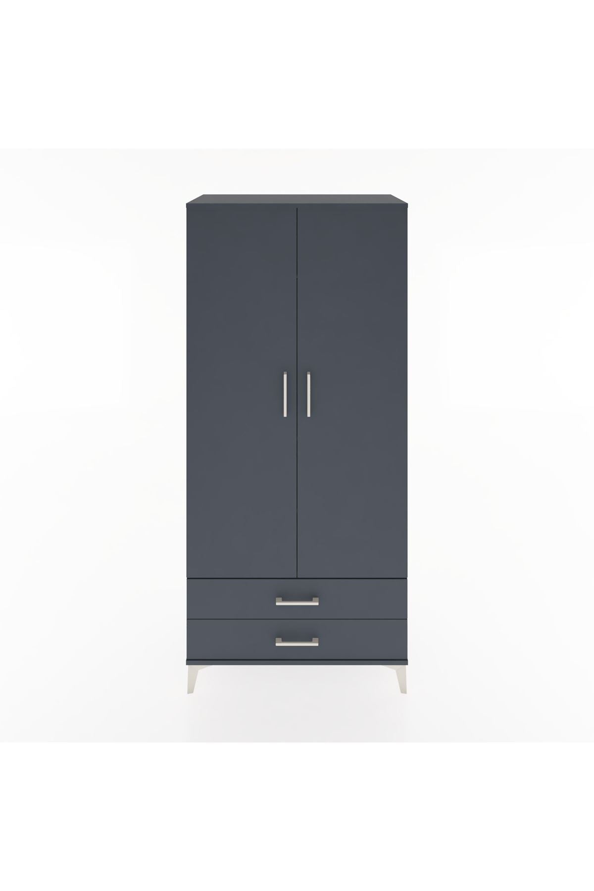 Hyperion Dolap 3 Raflı 2 Çekmeceli Tek Askılı 88x44x195 - S60M085V5B