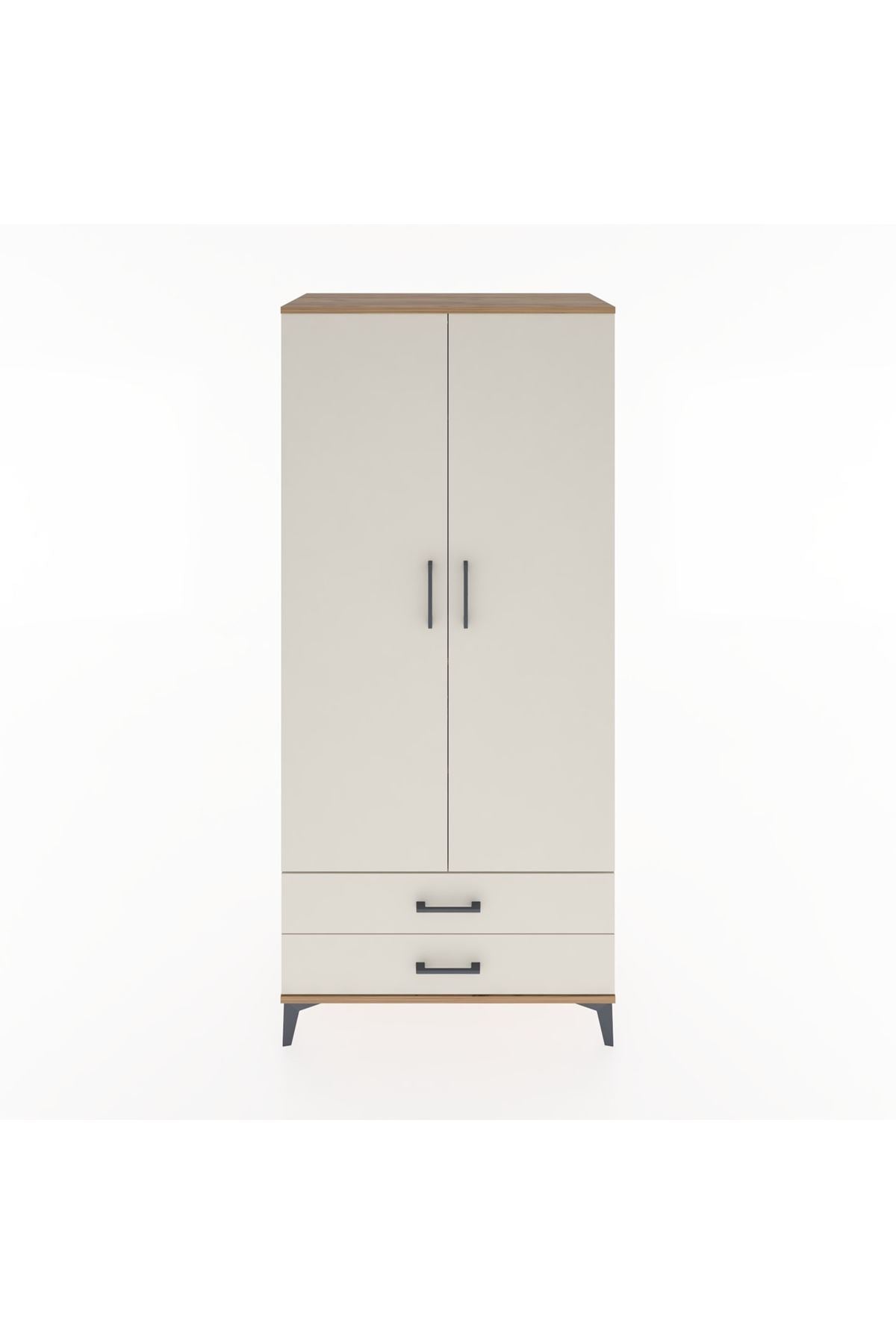 Hyperion Dolap 3 Raflı 2 Çekmeceli Tek Askılı 88x44x195 - S60M085V7B