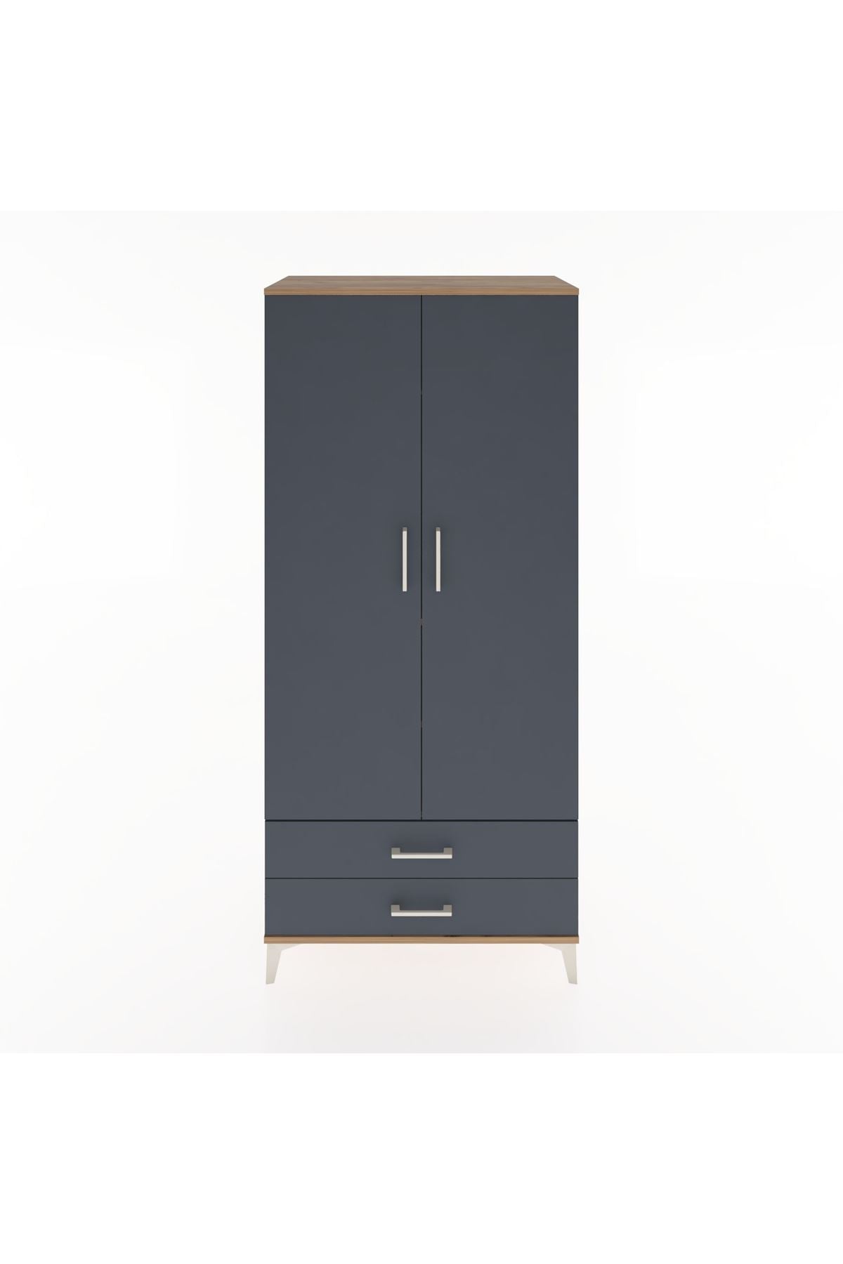 Hyperion Dolap 3 Raflı 2 Çekmeceli Tek Askılı 88x44x195 - S60M085V8B