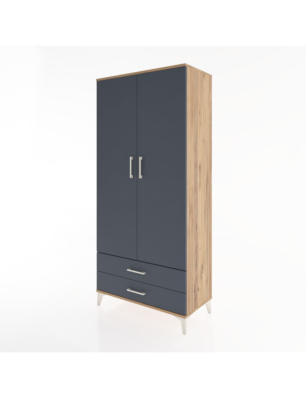Hyperion Dolap 3 Raflı 2 Çekmeceli Tek Askılı 88x44x195 - S60M085V8B