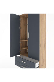 Hyperion Dolap 3 Raflı 2 Çekmeceli Tek Askılı 88x44x195 - S60M085V8B
