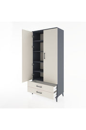 Hyperion Dolap 5 Raflı 2 Çekmeceli 2 Kapaklı 88x44x195 - S60M086V4B