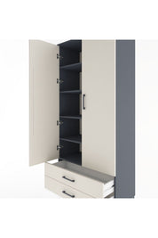 Hyperion Dolap 5 Raflı 2 Çekmeceli 2 Kapaklı 88x44x195 - S60M086V4B