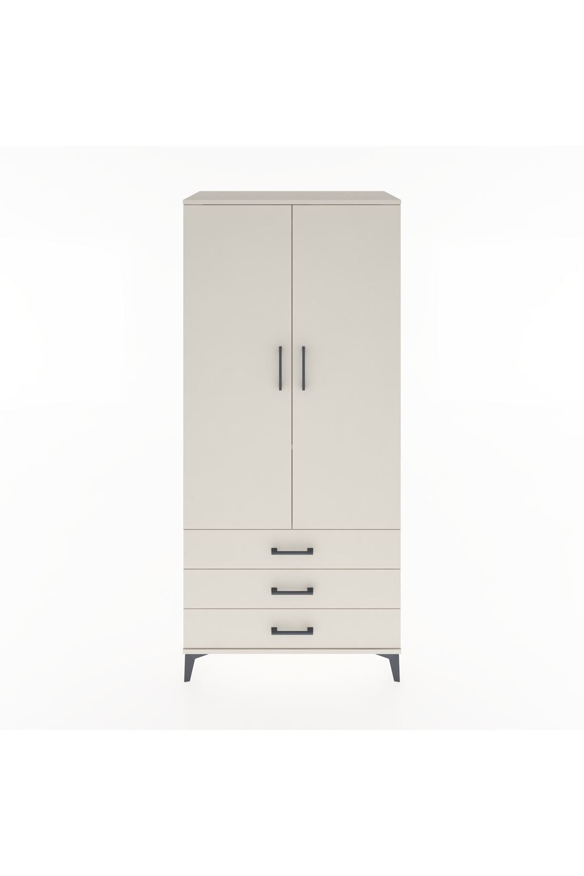 Hyperion Dolap 2 Raflı 3 Çekmeceli Tek Askılı 88x44x195 - S60M088V1B