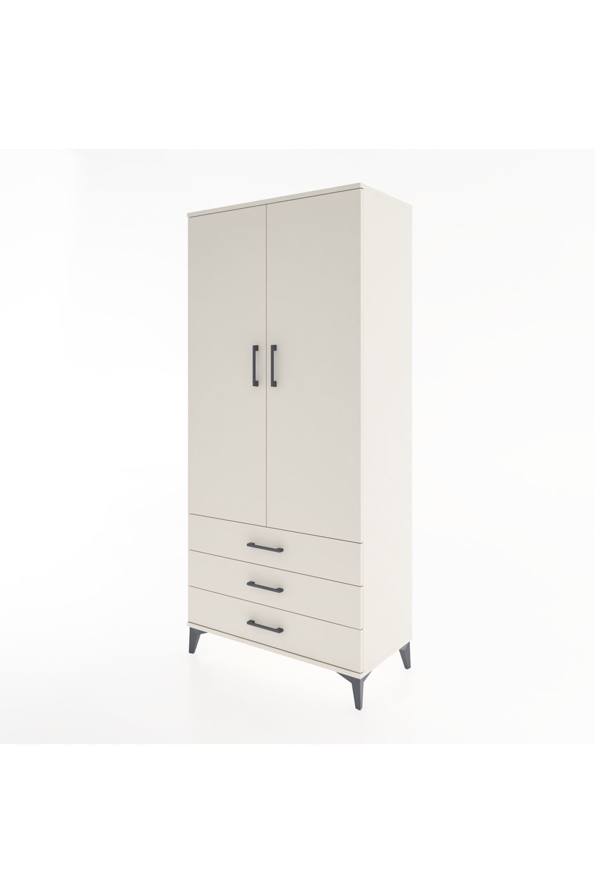 Hyperion Dolap 2 Raflı 3 Çekmeceli Tek Askılı 88x44x195 - S60M088V1B
