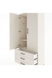 Hyperion Dolap 2 Raflı 3 Çekmeceli Tek Askılı 88x44x195 - S60M088V1B