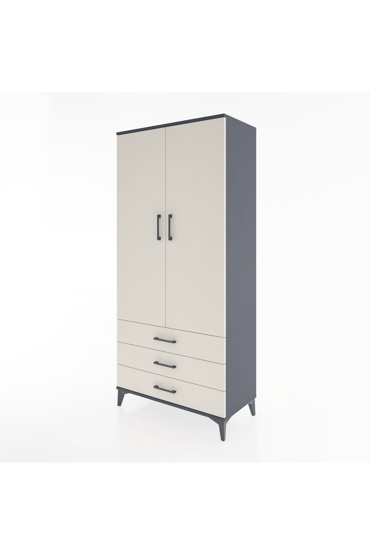 Hyperion Dolap 2 Raflı 3 Çekmeceli Tek Askılı 88x44x195 - S60M088V4B