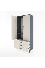 Hyperion Dolap 2 Raflı 3 Çekmeceli Tek Askılı 88x44x195 - S60M088V4B