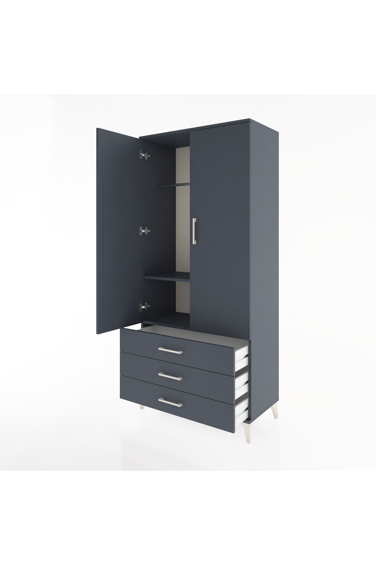 Hyperion Dolap 2 Raflı 3 Çekmeceli Tek Askılı 88x44x195 - S60M088V5B