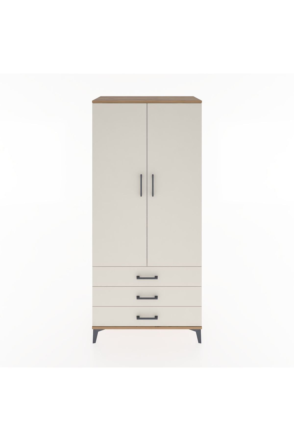 Hyperion Dolap 2 Raflı 3 Çekmeceli Tek Askılı 88x44x195 - S60M088V7B