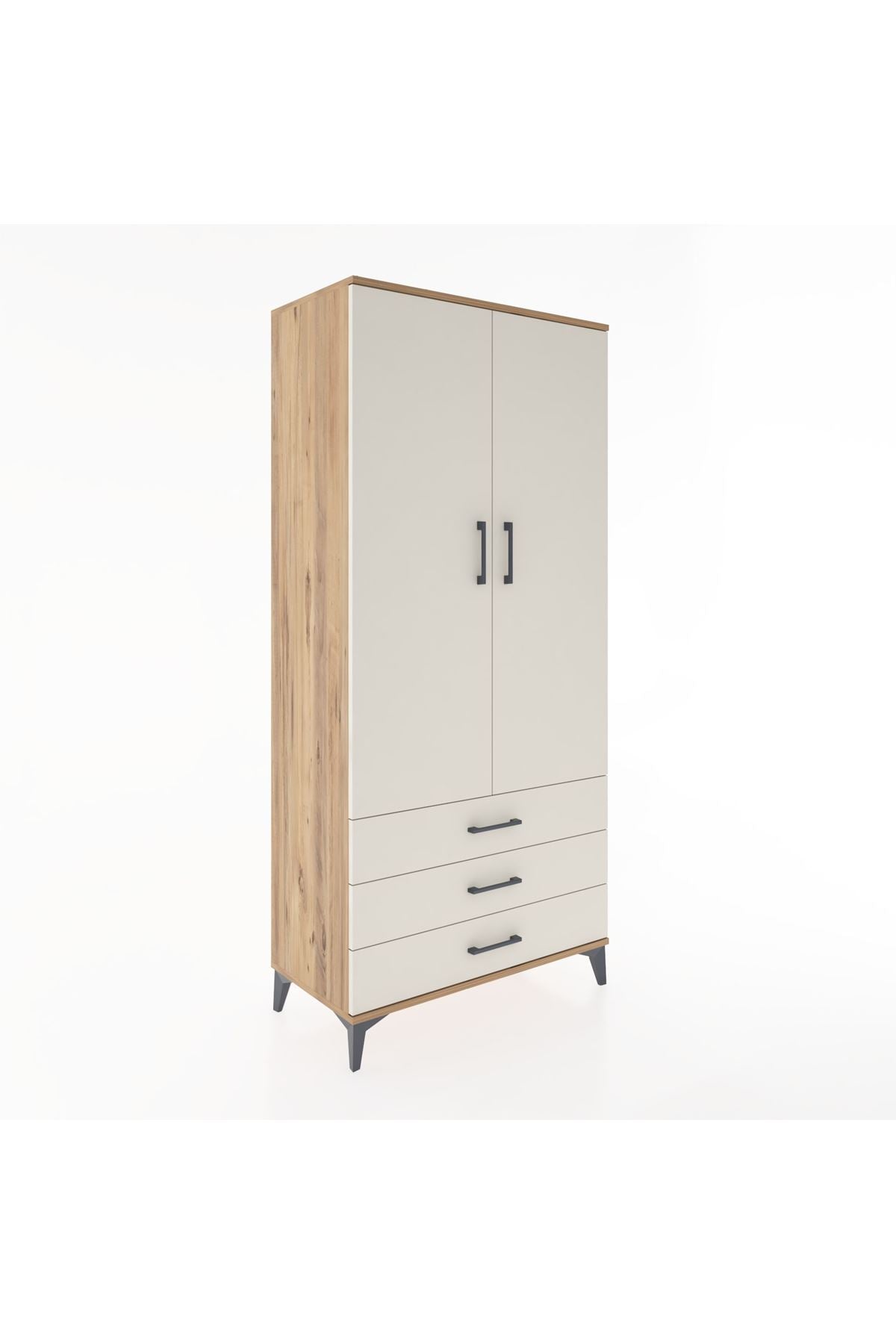 Hyperion Dolap 2 Raflı 3 Çekmeceli Tek Askılı 88x44x195 - S60M088V7B