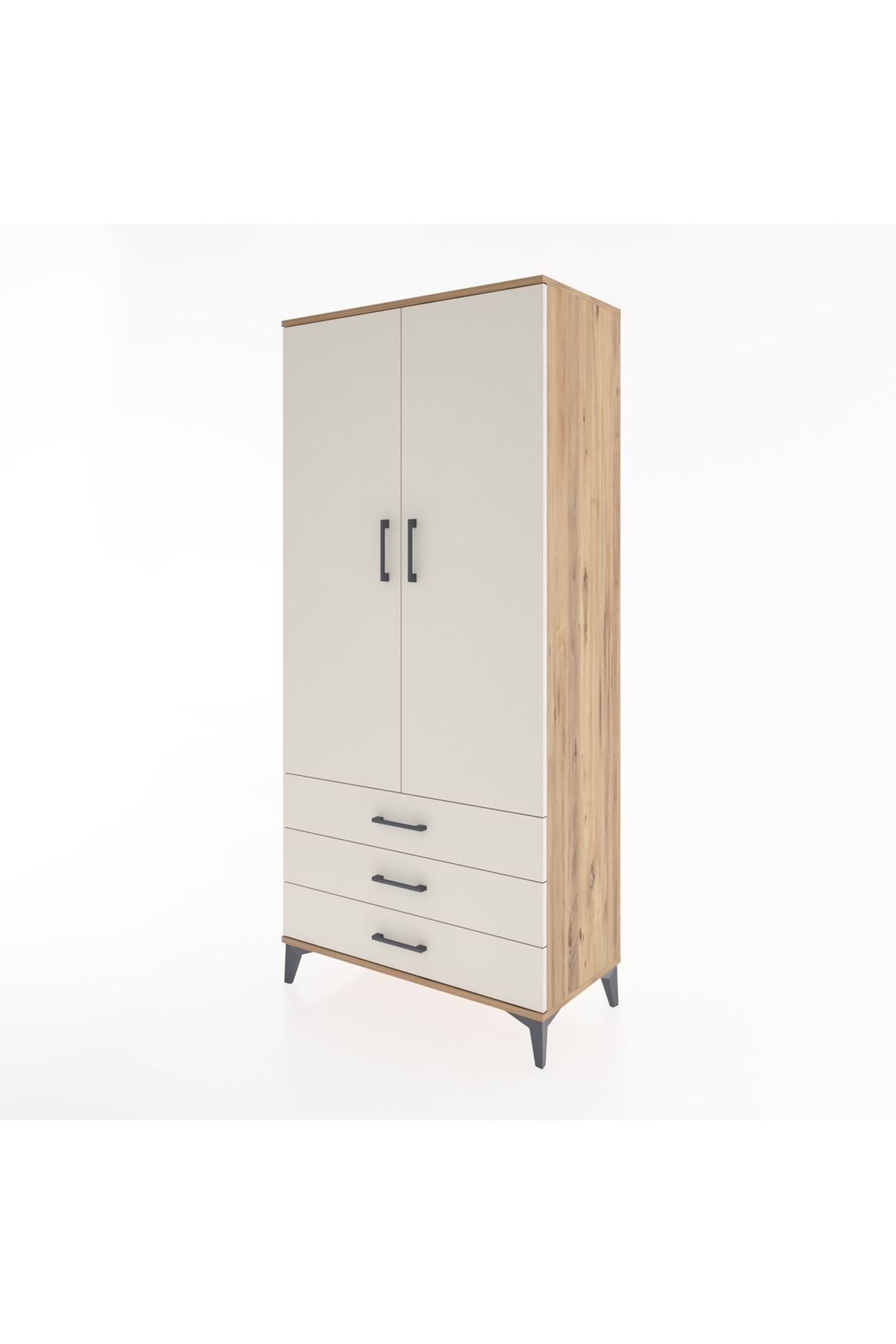 Hyperion Dolap 2 Raflı 3 Çekmeceli Tek Askılı 88x44x195 - S60M088V7B