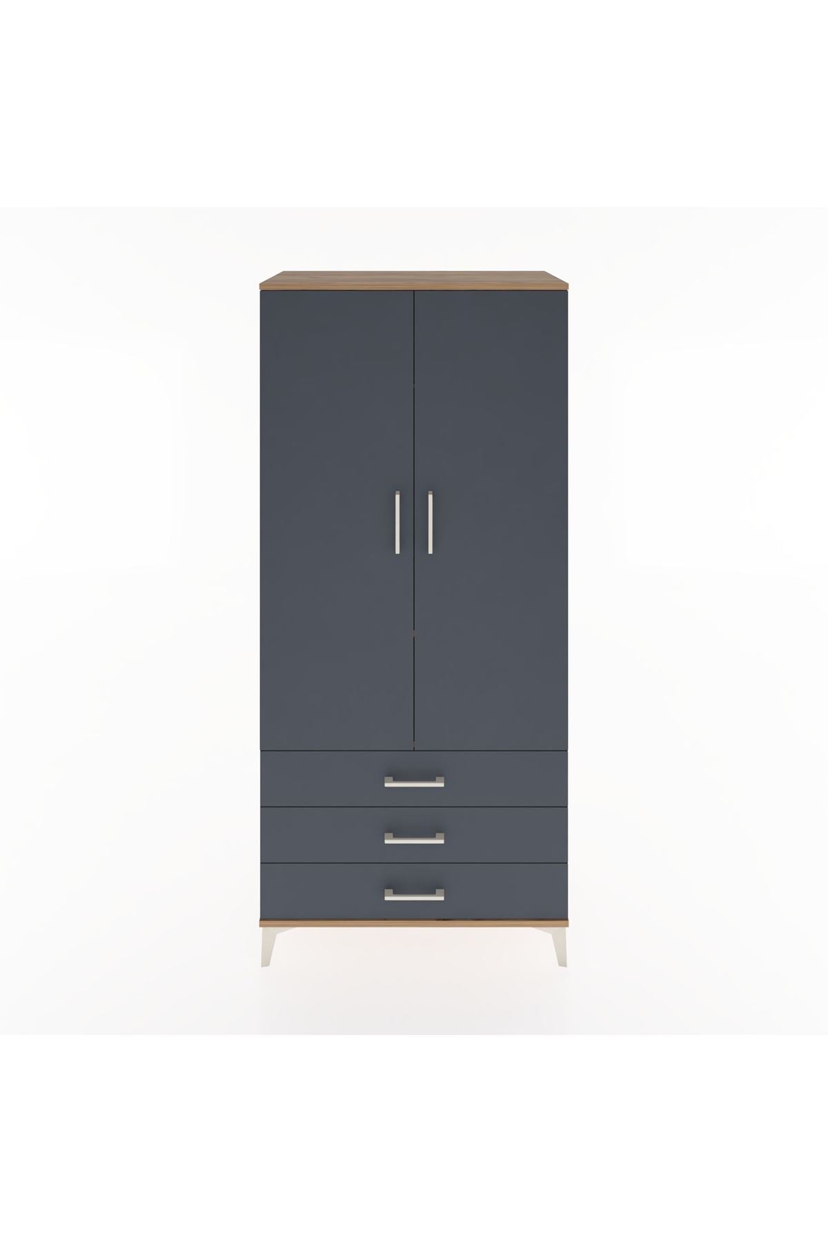 Hyperion Dolap 2 Raflı 3 Çekmeceli Tek Askılı 88x44x195 - S60M088V8B