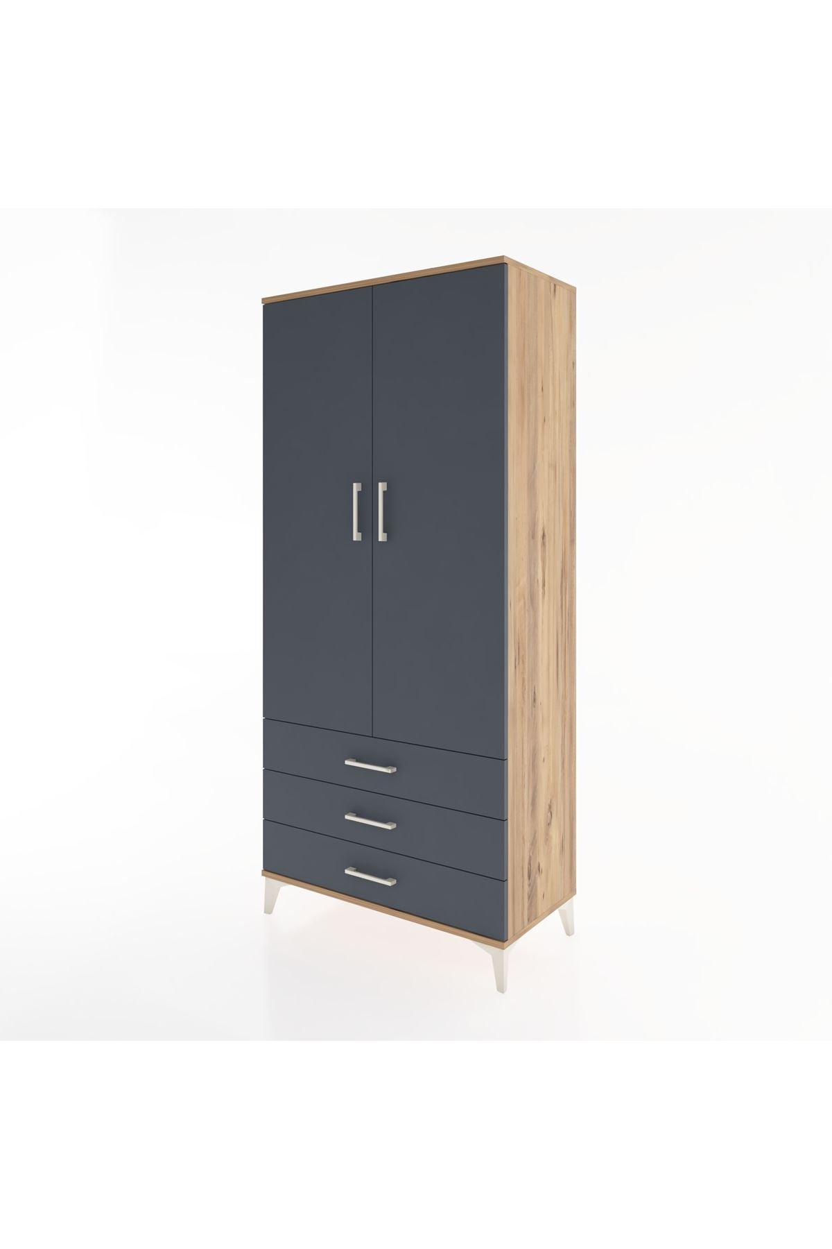 Hyperion Dolap 2 Raflı 3 Çekmeceli Tek Askılı 88x44x195 - S60M088V8B