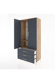 Hyperion Dolap 2 Raflı 3 Çekmeceli Tek Askılı 88x44x195 - S60M088V8B