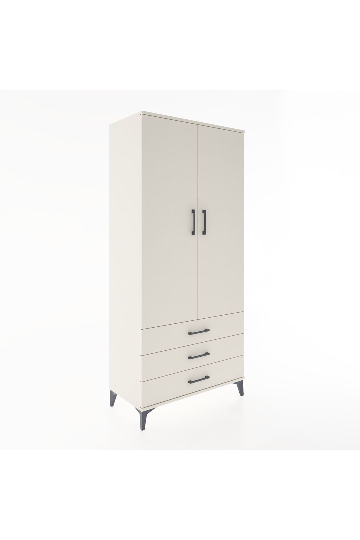Hyperion Dolap 4 Raflı 3 Çekmeceli 2 Kapaklı 88x44x195 - S60M089V1B