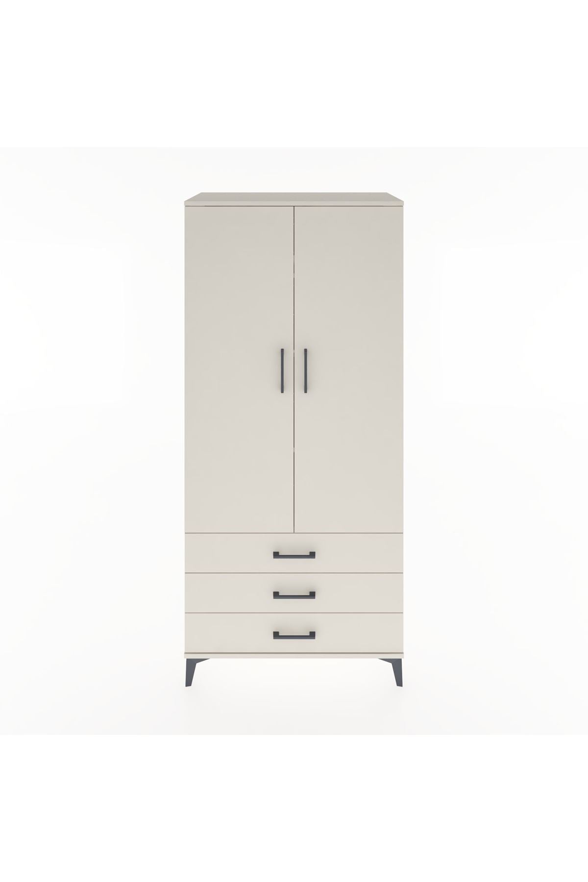 Hyperion Dolap 4 Raflı 3 Çekmeceli 2 Kapaklı 88x44x195 - S60M089V1B