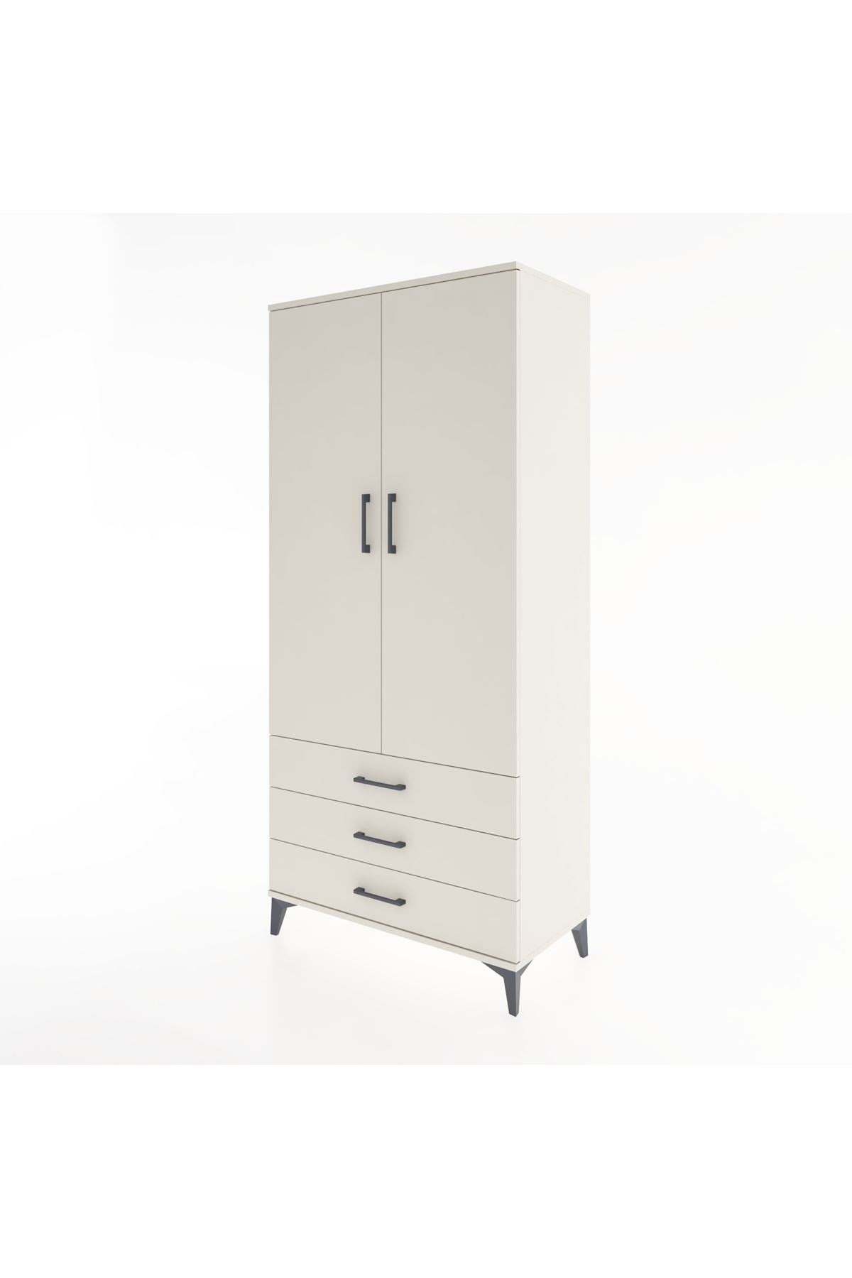 Hyperion Dolap 4 Raflı 3 Çekmeceli 2 Kapaklı 88x44x195 - S60M089V1B