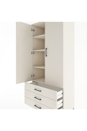Hyperion Dolap 4 Raflı 3 Çekmeceli 2 Kapaklı 88x44x195 - S60M089V1B