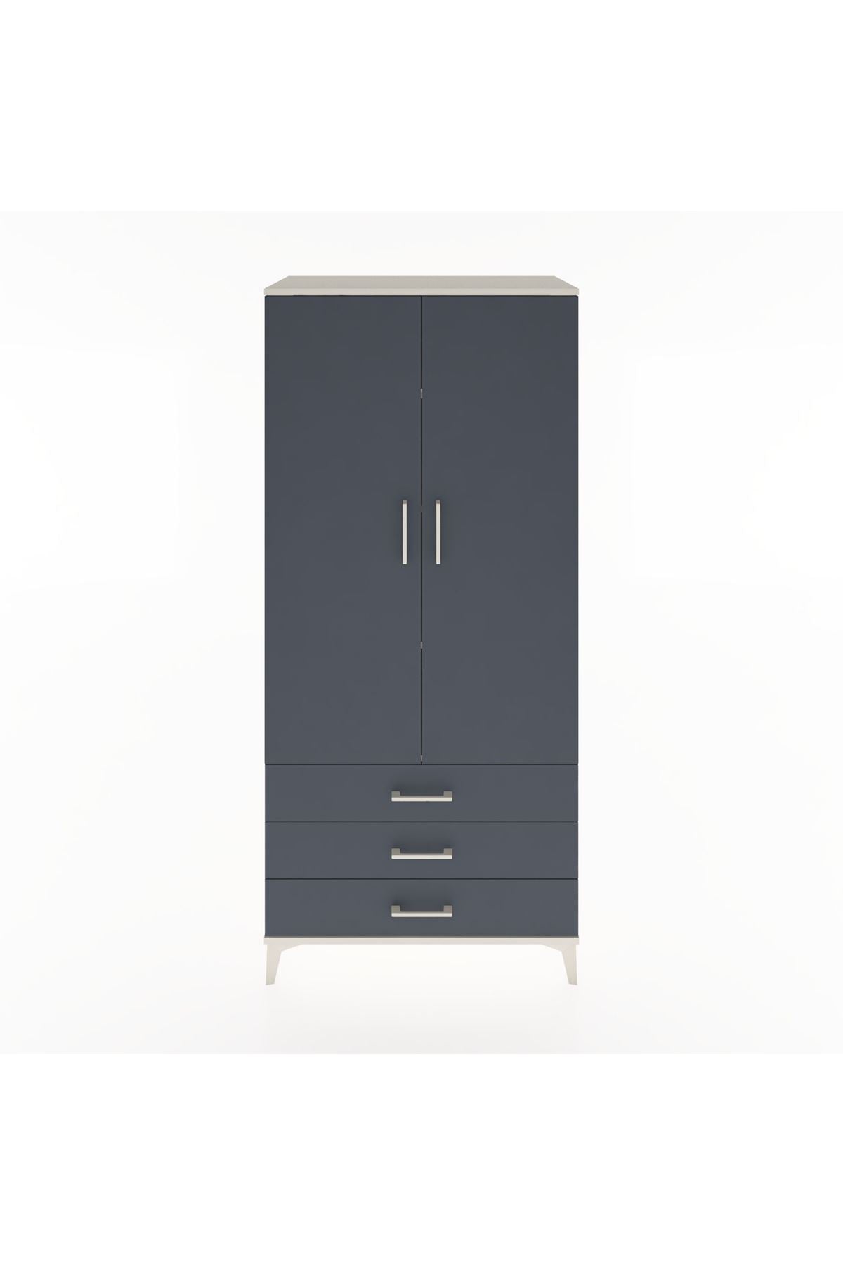 Hyperion Dolap 4 Raflı 3 Çekmeceli 2 Kapaklı 88x44x195 - S60M089V2B