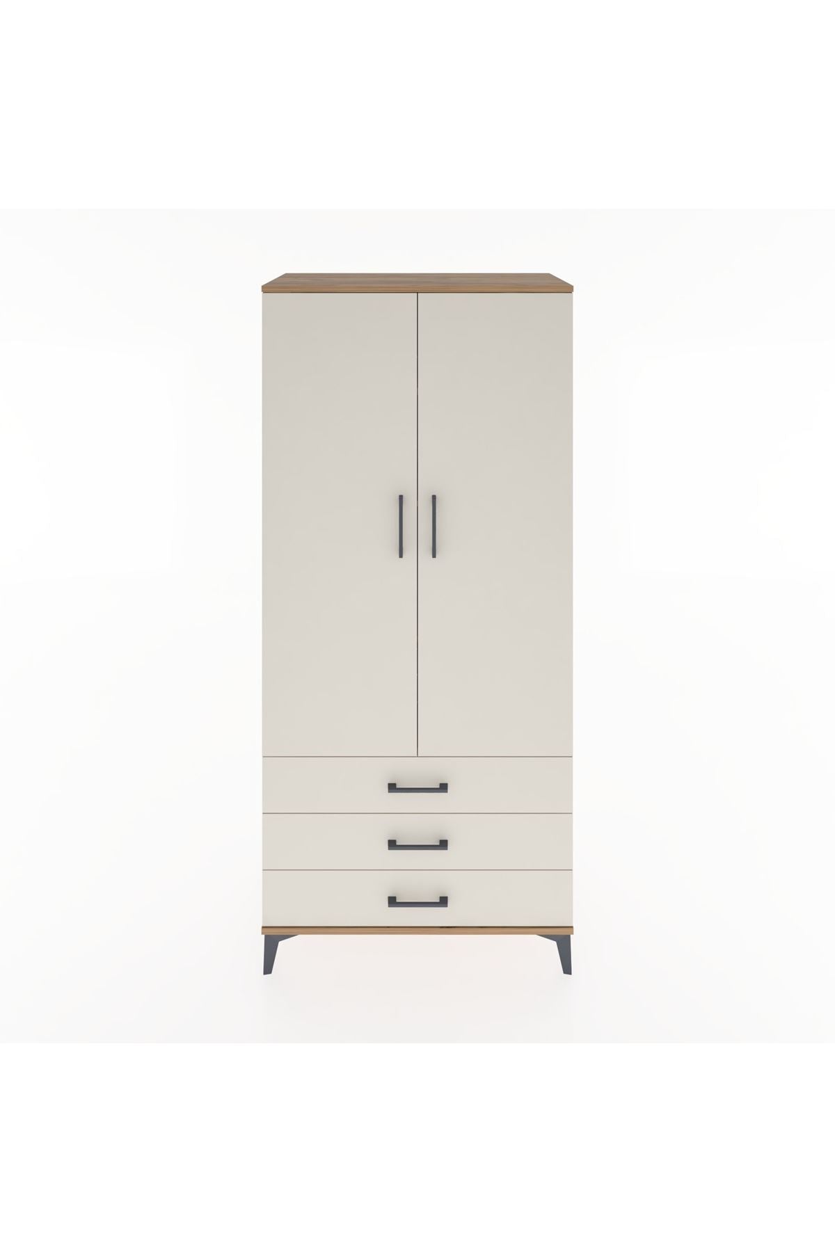 Hyperion Dolap 4 Raflı 3 Çekmeceli 2 Kapaklı 88x44x195 - S60M089V7B