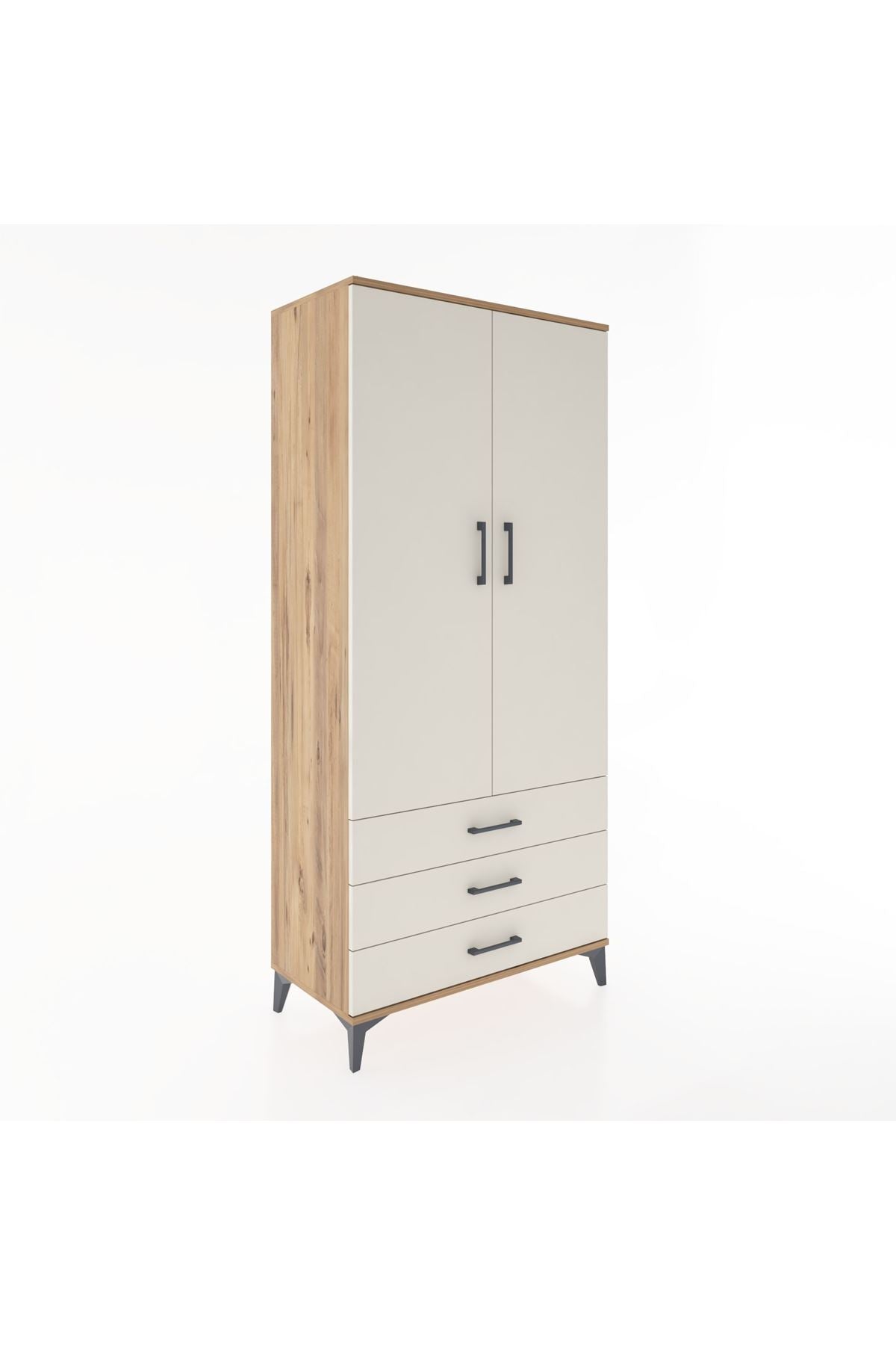 Hyperion Dolap 4 Raflı 3 Çekmeceli 2 Kapaklı 88x44x195 - S60M089V7B