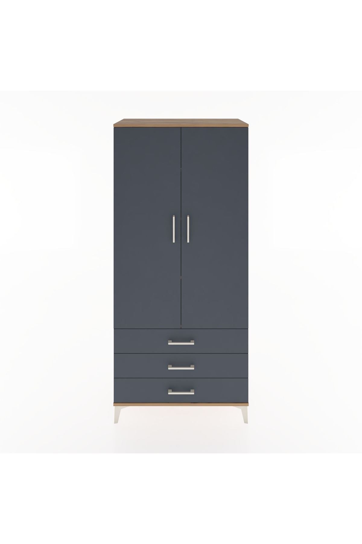 Hyperion Dolap 4 Raflı 3 Çekmeceli 2 Kapaklı 88x44x195 - S60M089V8B