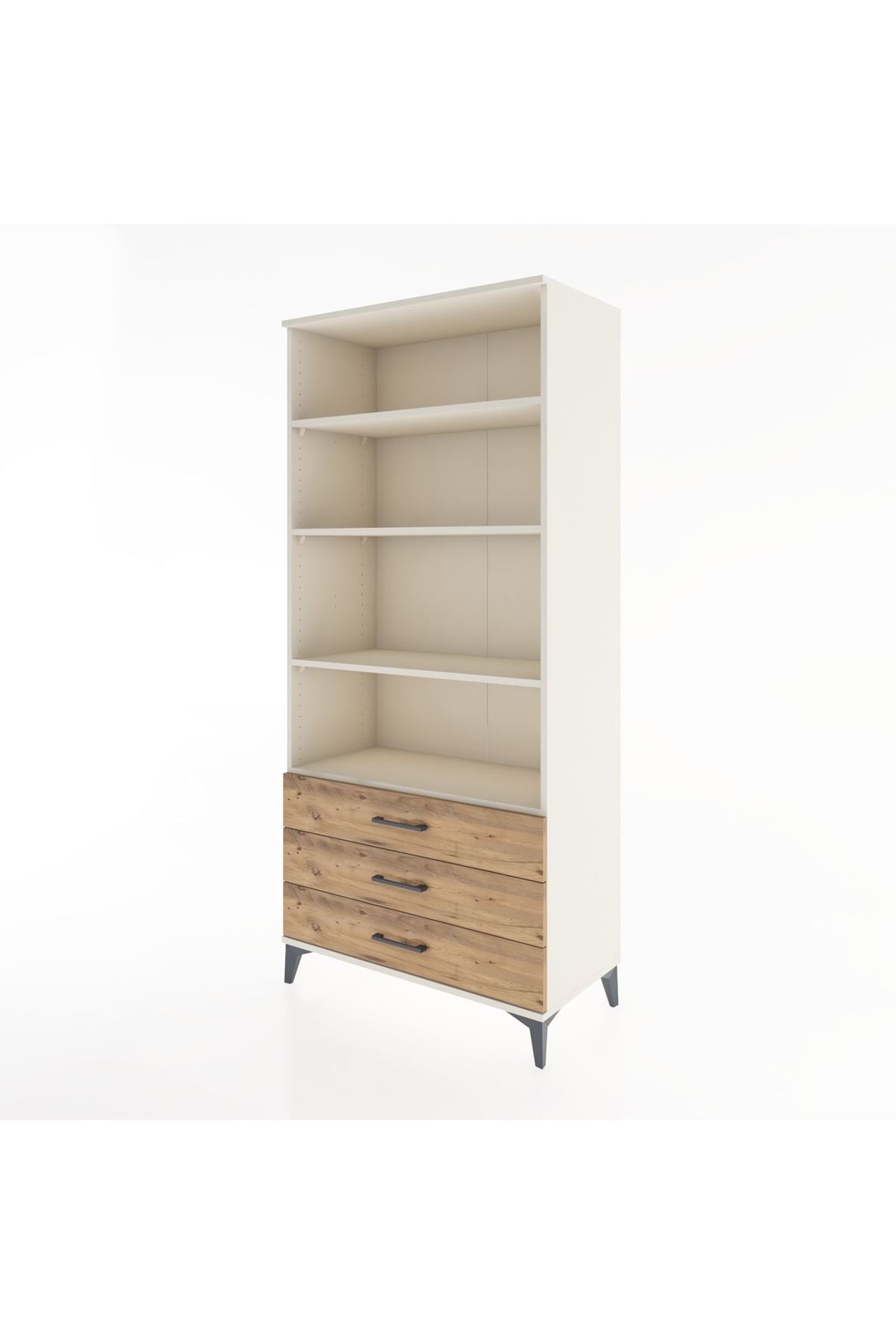 Hyperion Dolap 4 Raflı 3 Çekmeceli 88x44x195 - S60M090V3B
