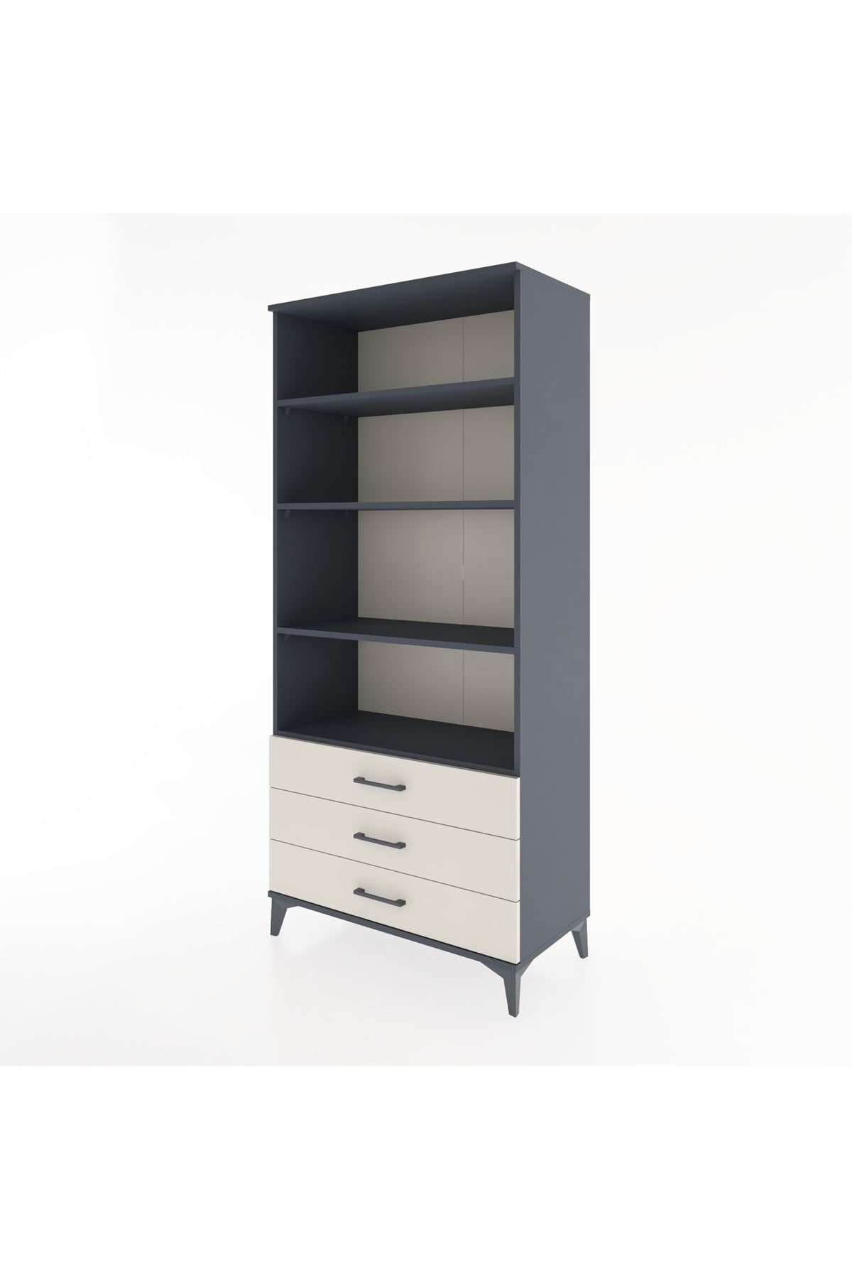 Hyperion Dolap 4 Raflı 3 Çekmeceli 88x44x195 - S60M090V4B