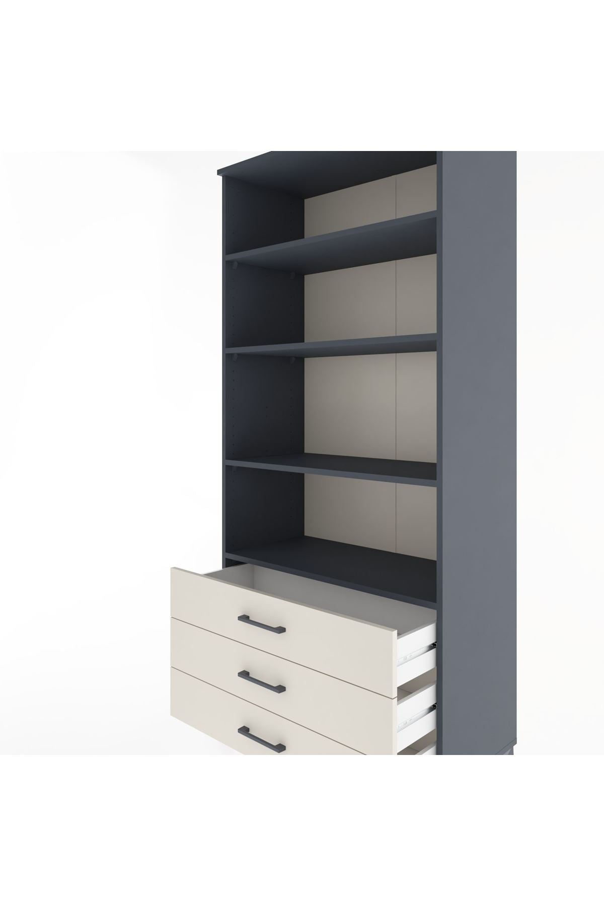 Hyperion Dolap 4 Raflı 3 Çekmeceli 88x44x195 - S60M090V4B